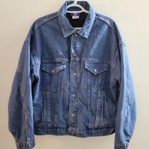 NRA Gear Blue Denim Trucker Jacket Adult Size Medium Concealed Carry USA Made